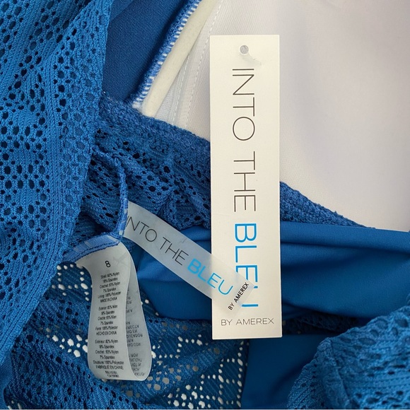 Into The Bleu bikini swim top only tankini blue halter lace - Picture 4 of 4